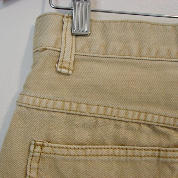 Free People Mini Skirt Beat of the Music Tan Khaki Denim Raw Hem Size 2 Small - Picture 12 of 16